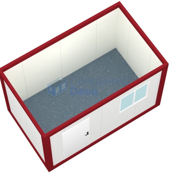 container birou deva 4metri 1geam rosu1