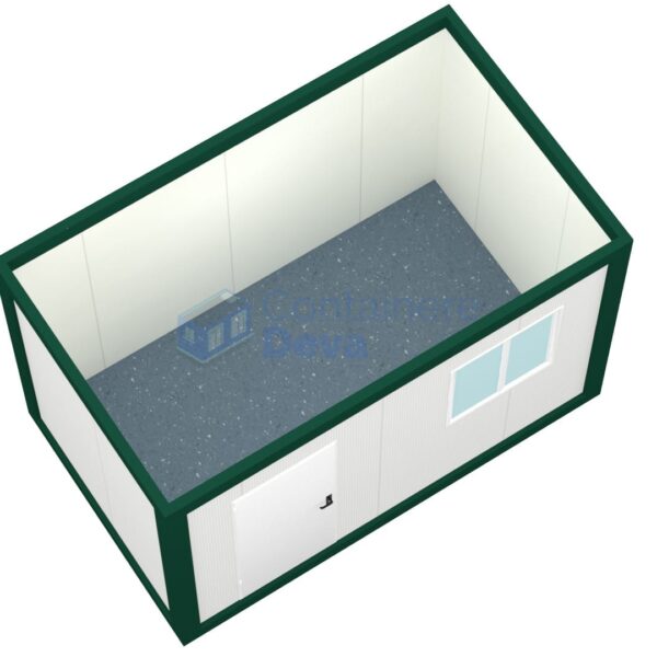 container birou deva 4metri 1geam verde1