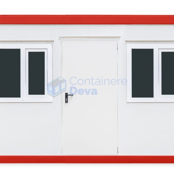 container birou deva 4metri 2geamuri rosu