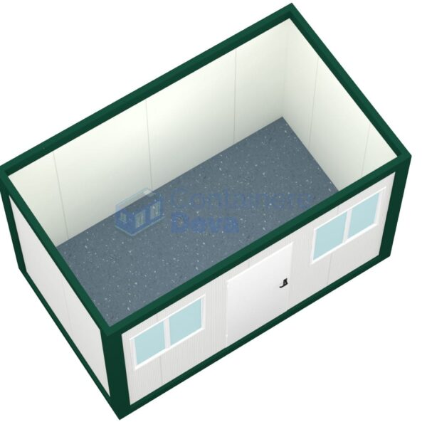 container birou deva 4metri 2geamuri verde2