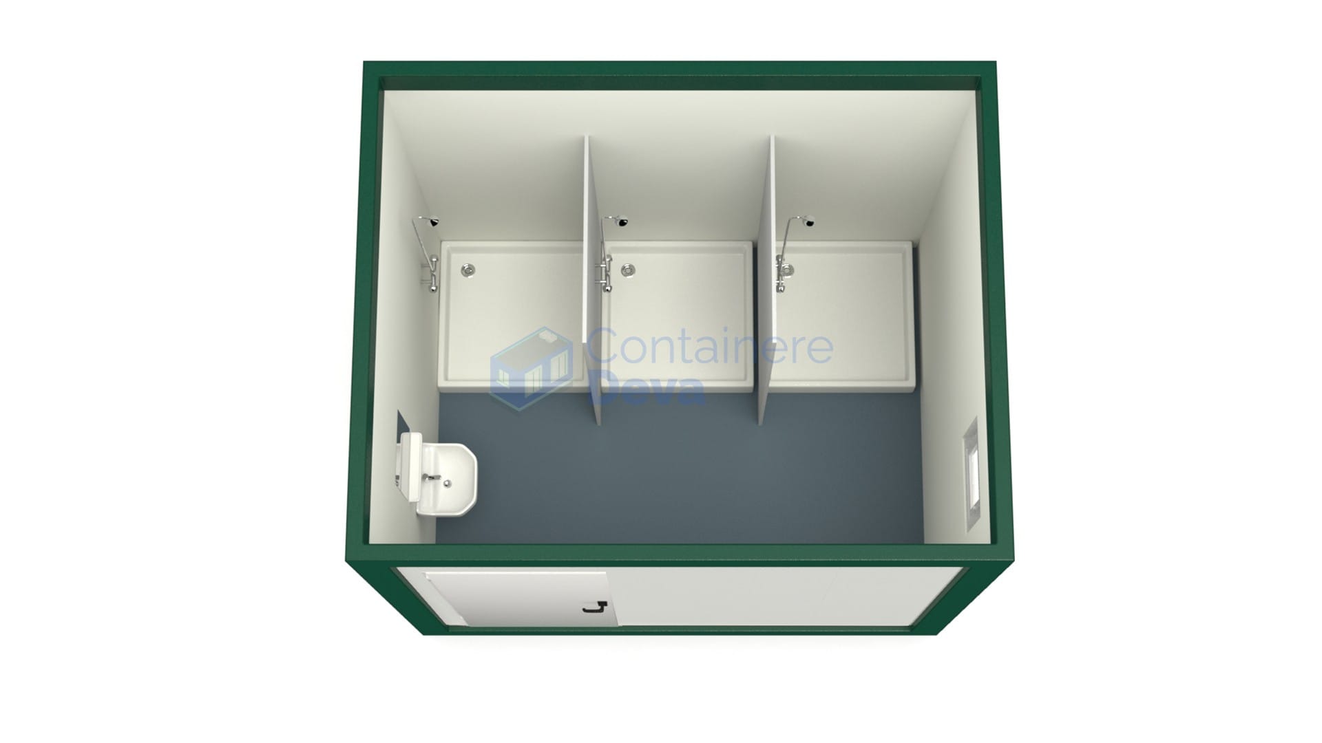 container sanitar deva 3metri 3dusuri verde