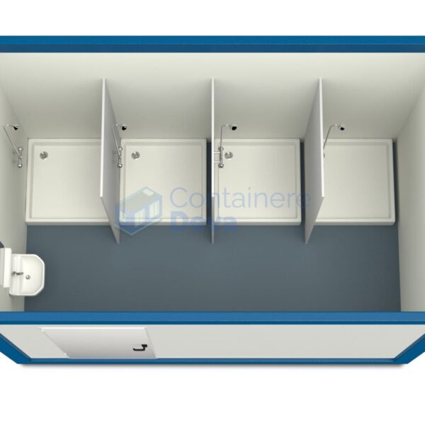 container sanitar deva 4metri 4dusuri albastru