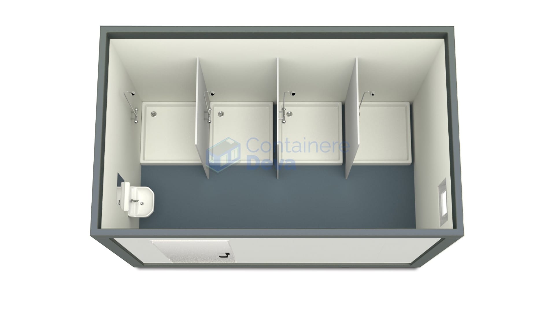 container sanitar deva 4metri 4dusuri gri