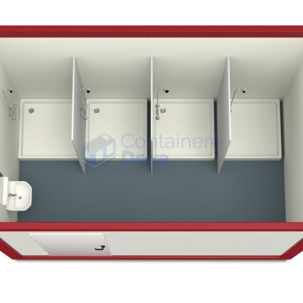 container sanitar deva 4metri 4dusuri rosu
