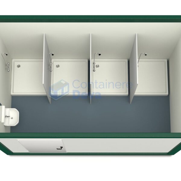 container sanitar deva 4metri 4dusuri verde