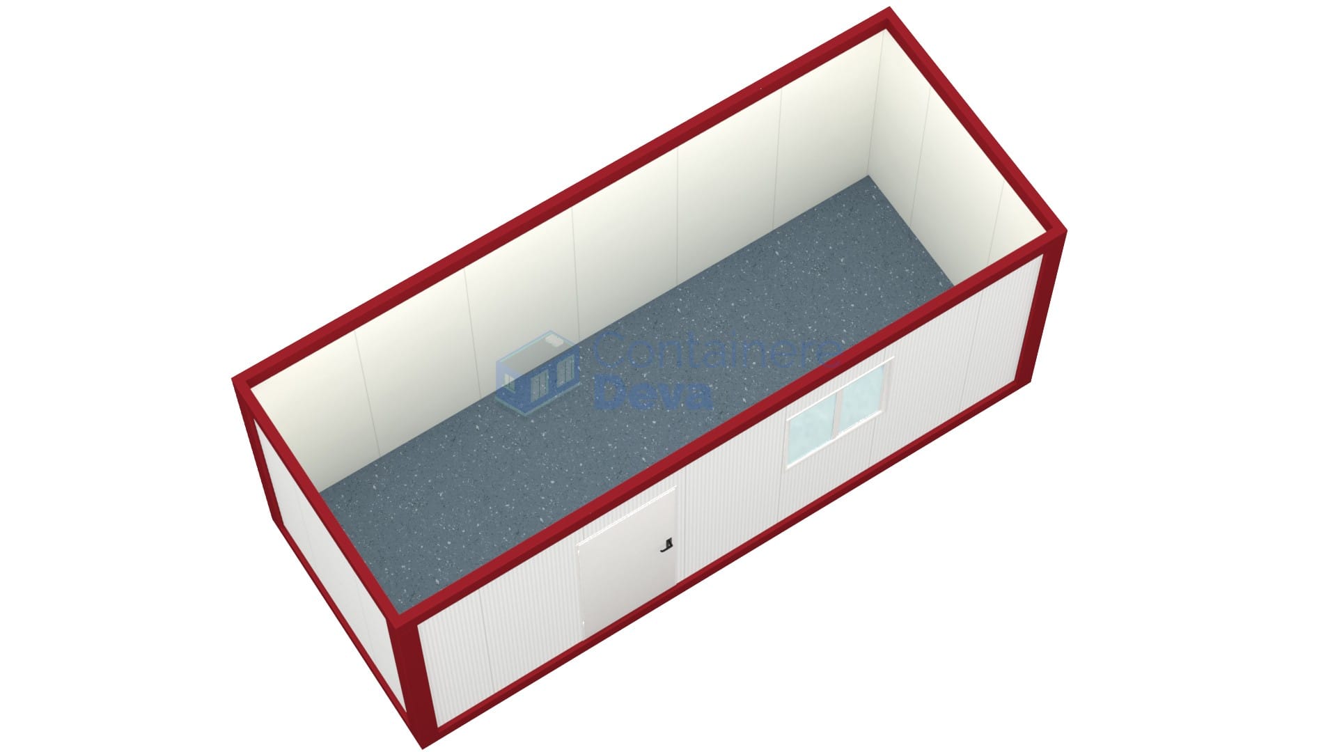 container santier deva 6metri 1geam rosu2