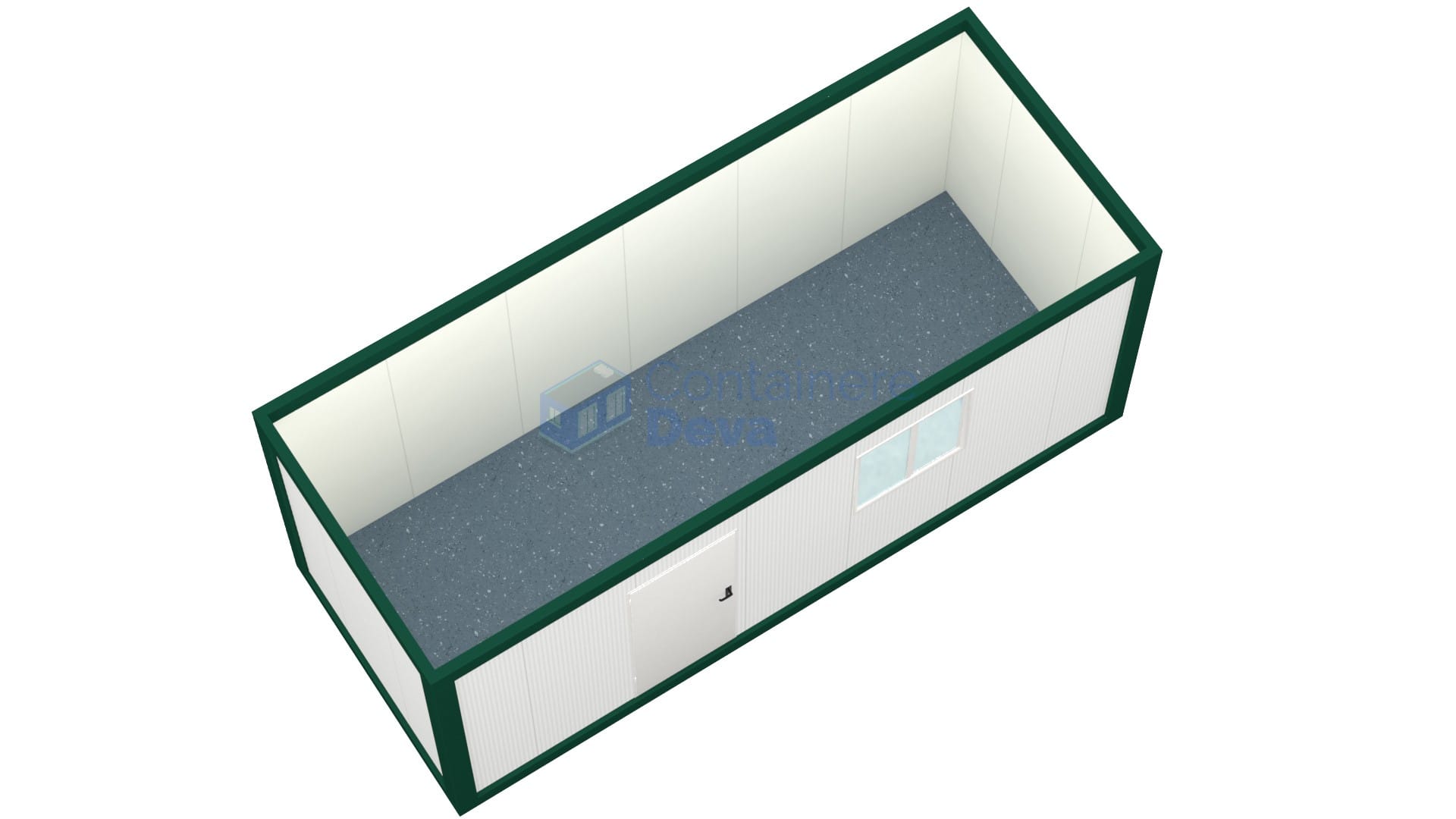 container santier deva 6metri 1geam verde2